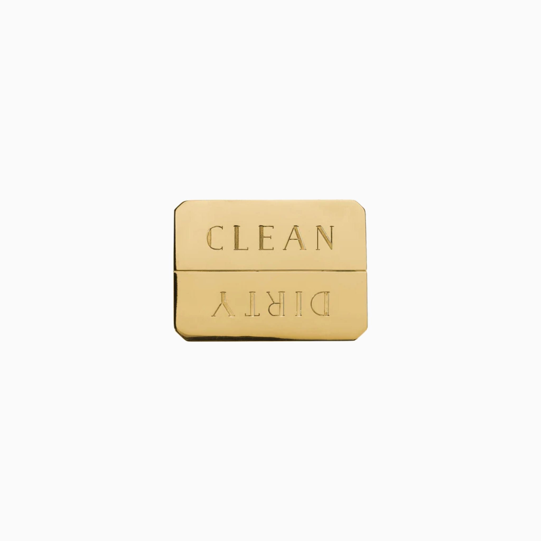 Simply Elevated - Brass Dishwasher Magnet - Let the household know the status of the dishwasher with our sturdy beveled magnet, engraved with the words “Dirty” and “Clean”, in either solid brass or nickel-plated brass. No more post-its!