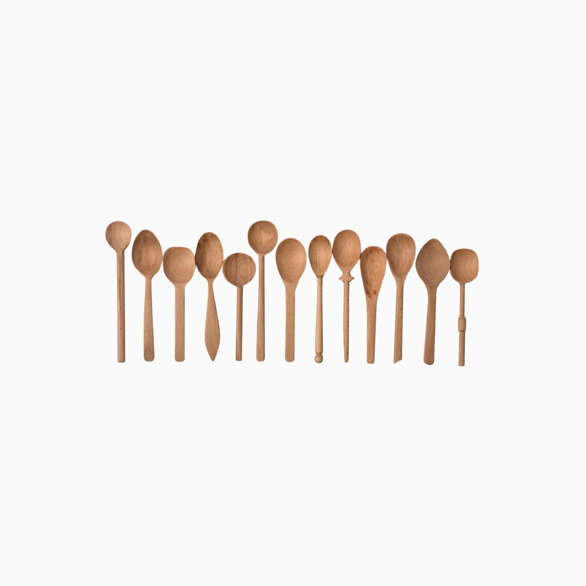 Simply Elevated - Our small wood spoons are an instant variety of thirteen assorted styles with no two alike, replicated from some of our favorites.