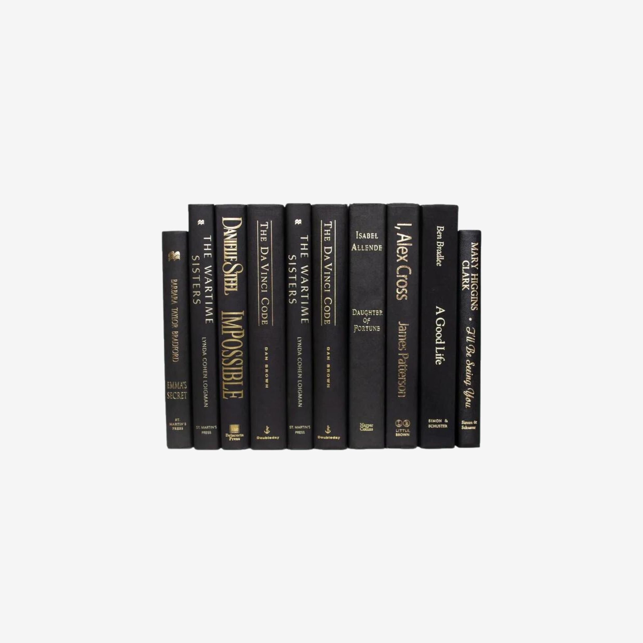 Black With Gold Titles - Books By the Foot - Simply Elevated Home Furnishings 