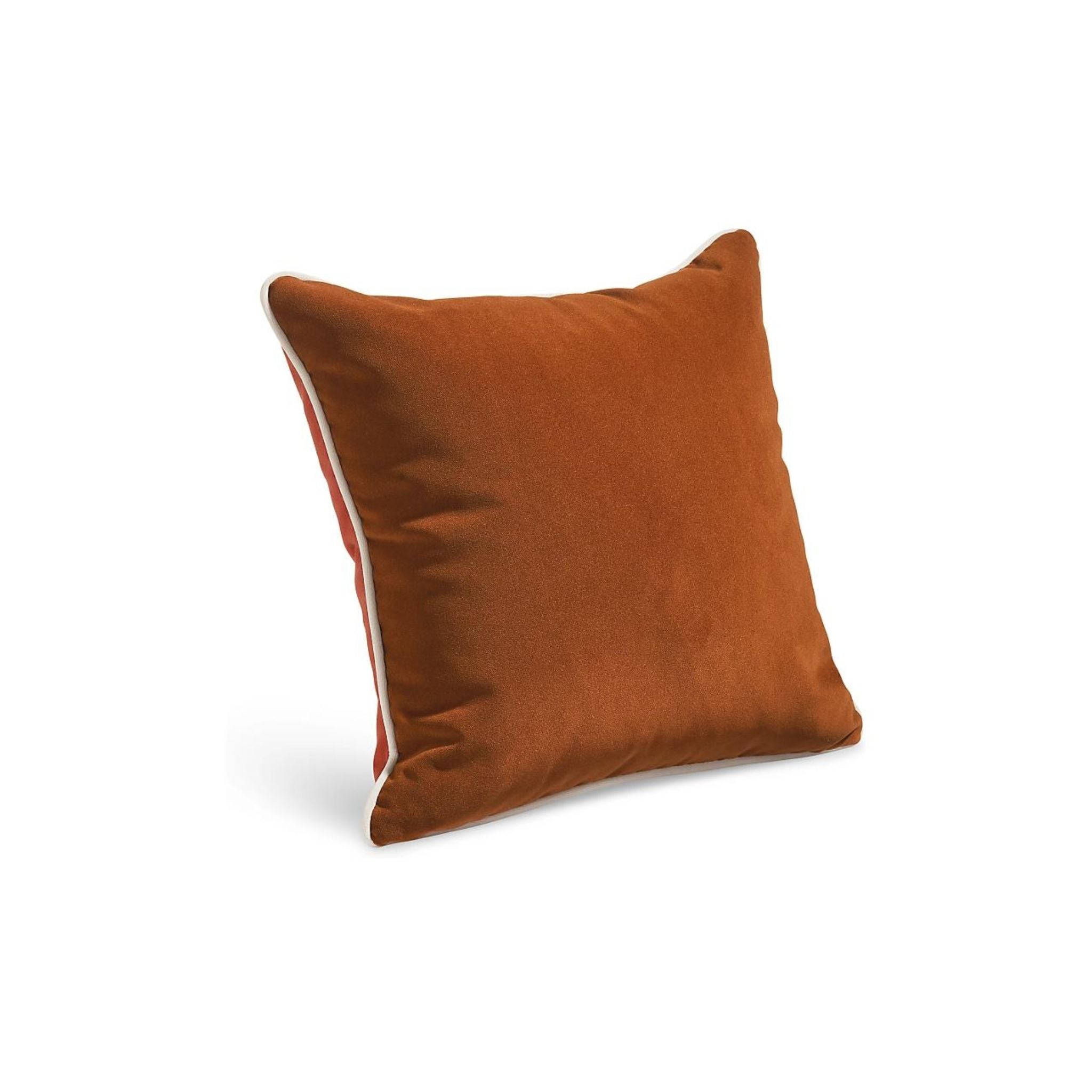 Our Jinx pillow brings the timeless appeal of velvet outdoors. Featuring a two-tone design with a piping border detail, each of these modern outdoor throw pillows is available in timeless colors for easy styling.