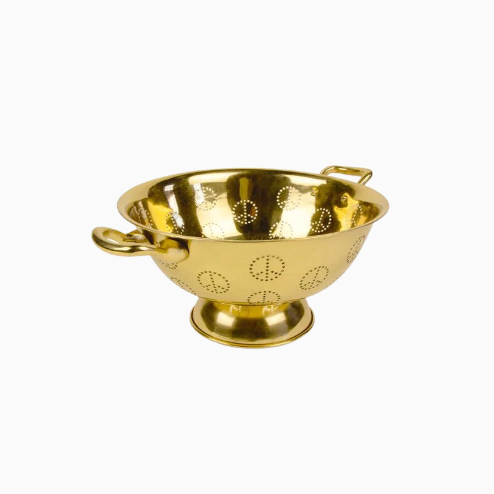 Simply Elevated - The Brass Peace Colander may be the most adorable sieve we've ever seen. Made from shiny solid brass and featuring little peace signs comprised of holes for liquids to seep through, the colander is sure to delight cooks and guests alike.