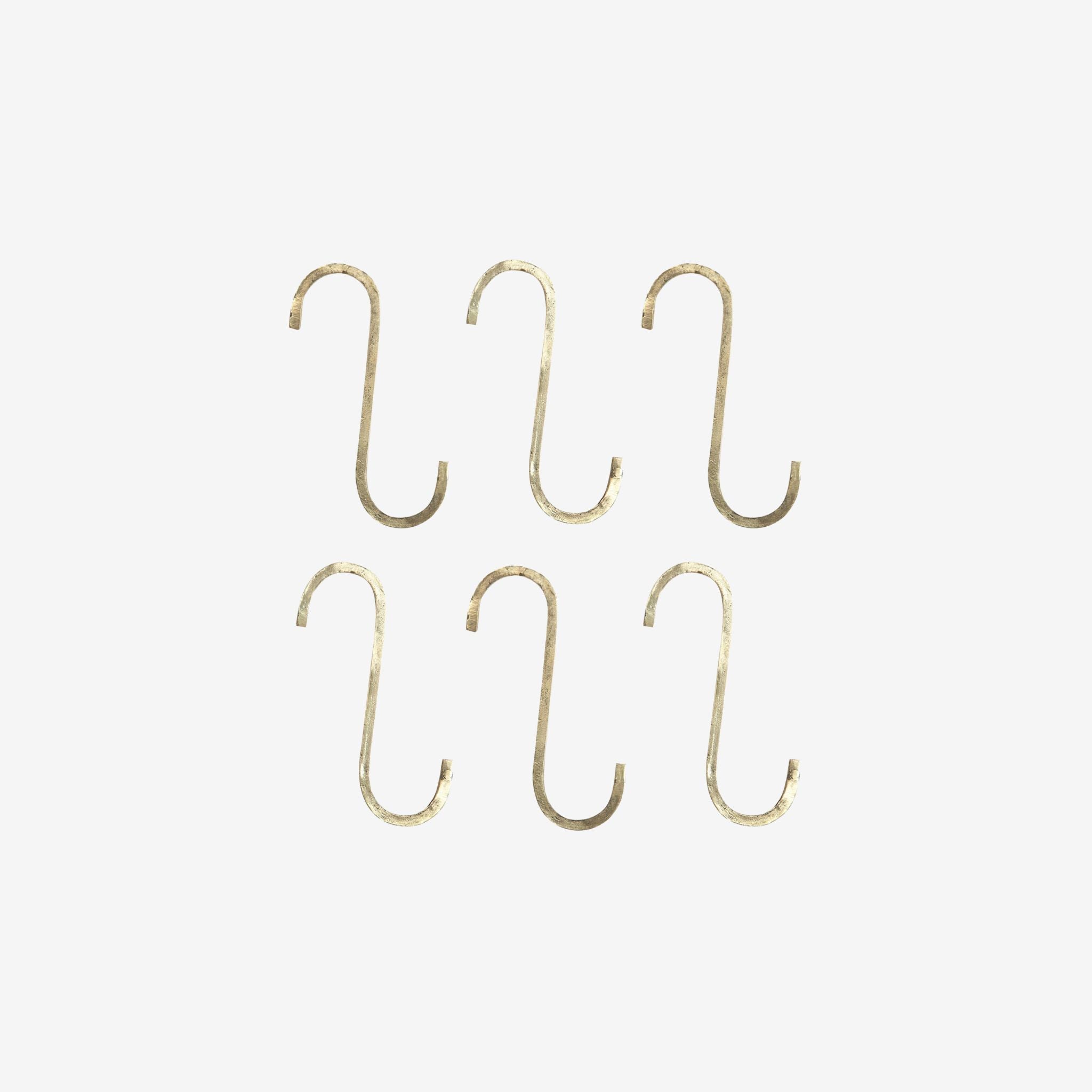 BRASS S-HOOK - SET OF 6