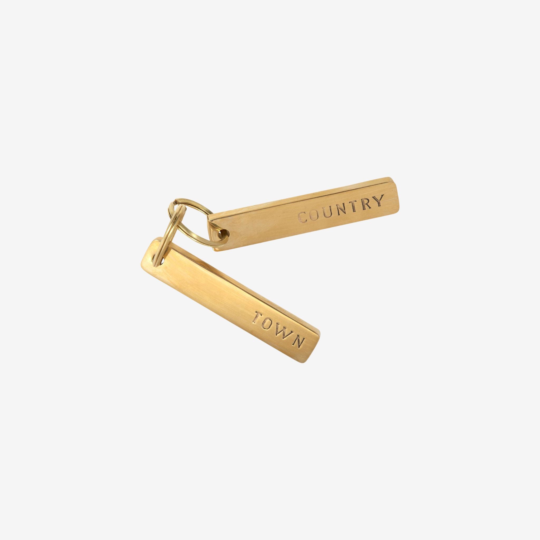 BRASS TOWN/COUNTRY KEY CHAIN PAIR