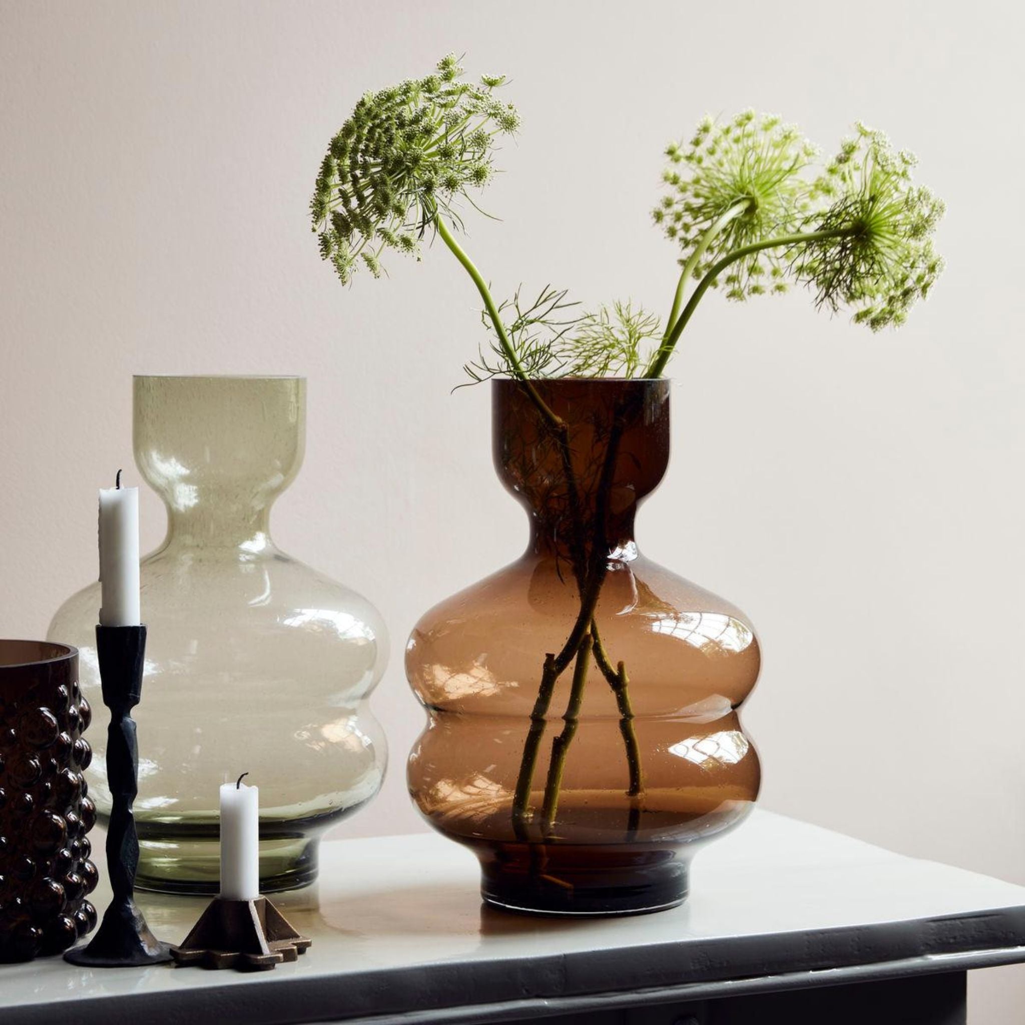 BUBBLE AMBER VASE - Simply Elevated Home Furnishings 