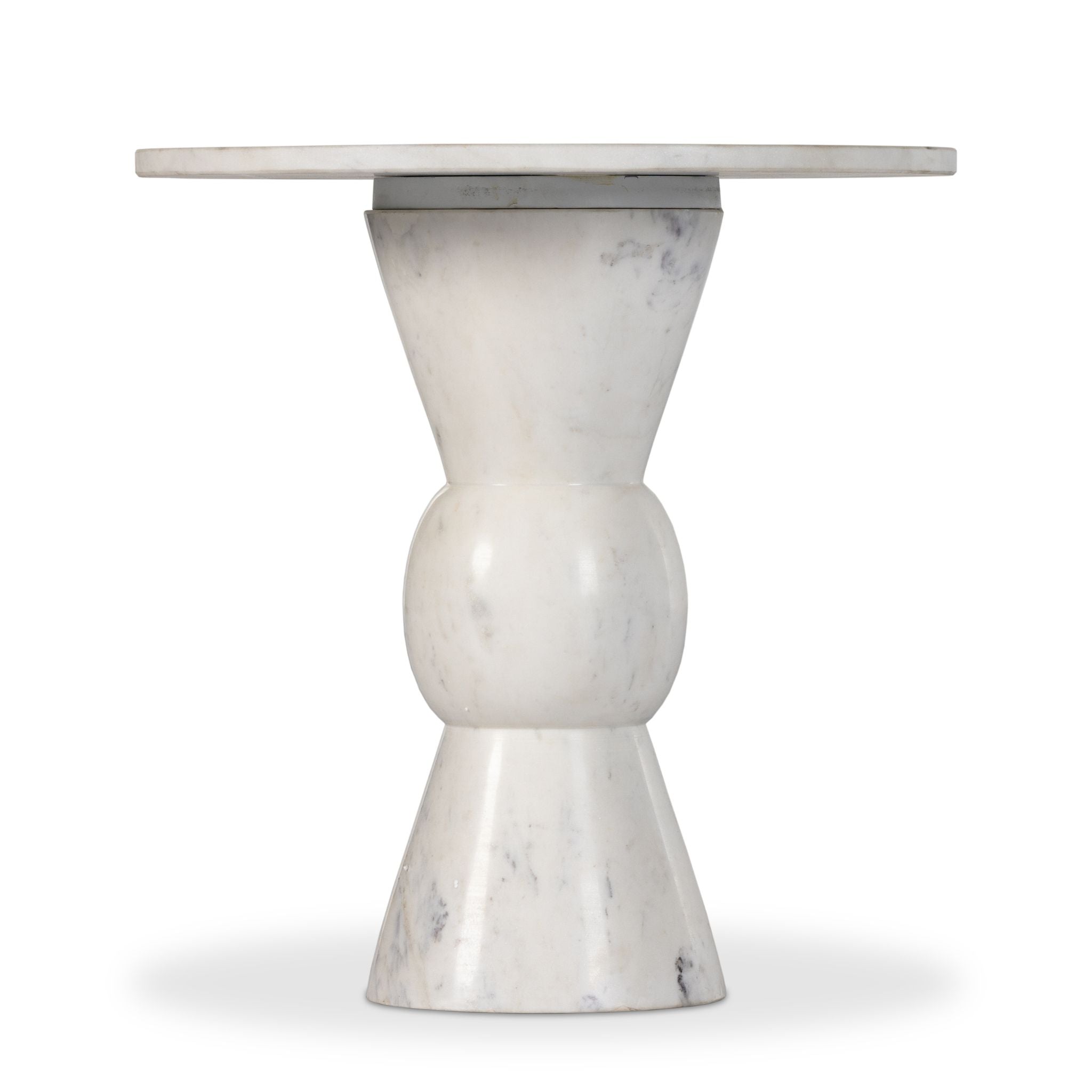 Simply Elevated - Fox End Table featuring polished white marble, is a stunning piece of furniture that combines elegance and versatility.