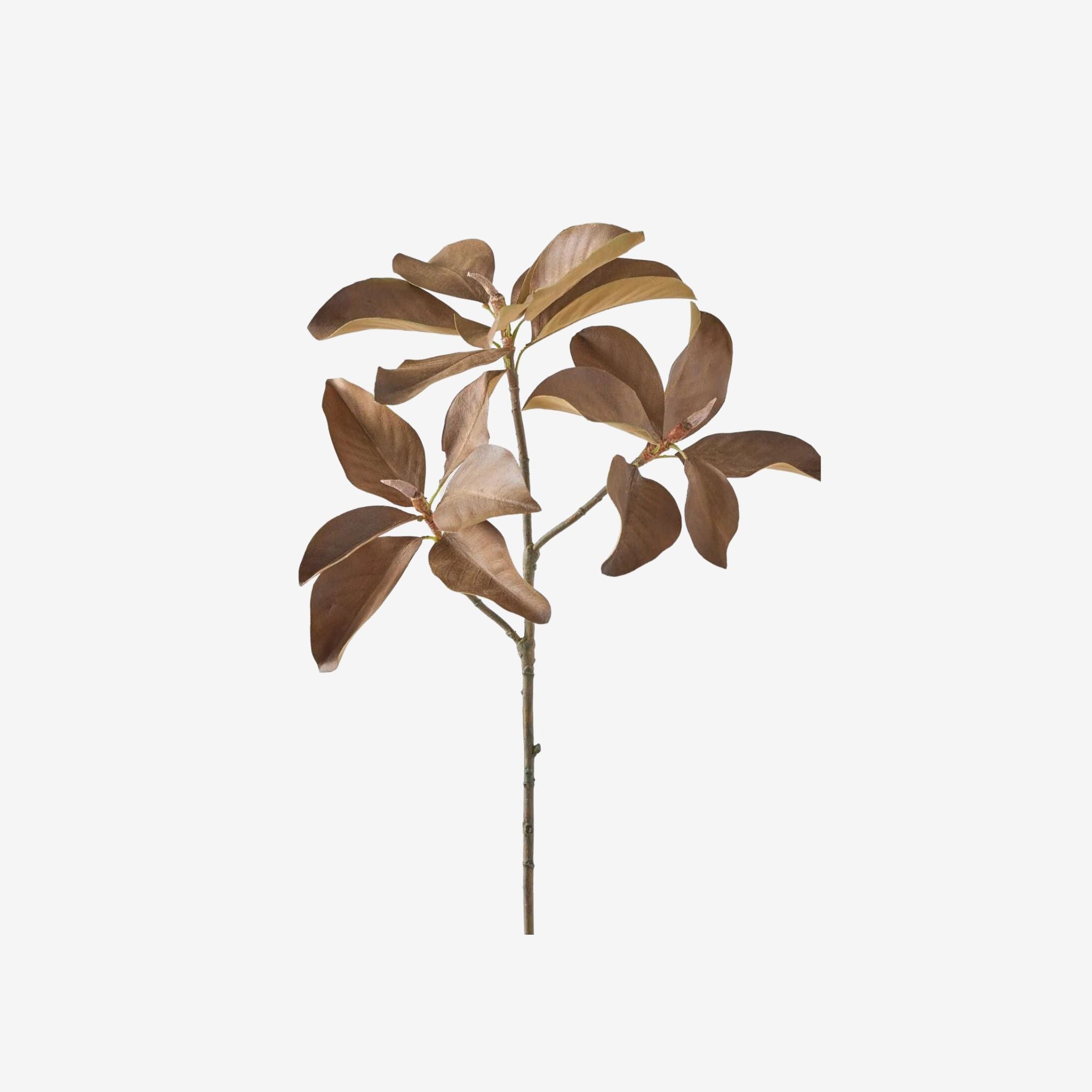 FALL BROWN ARTIFICIAL MAGNOLIA LEAF BRANCH - 38.5"