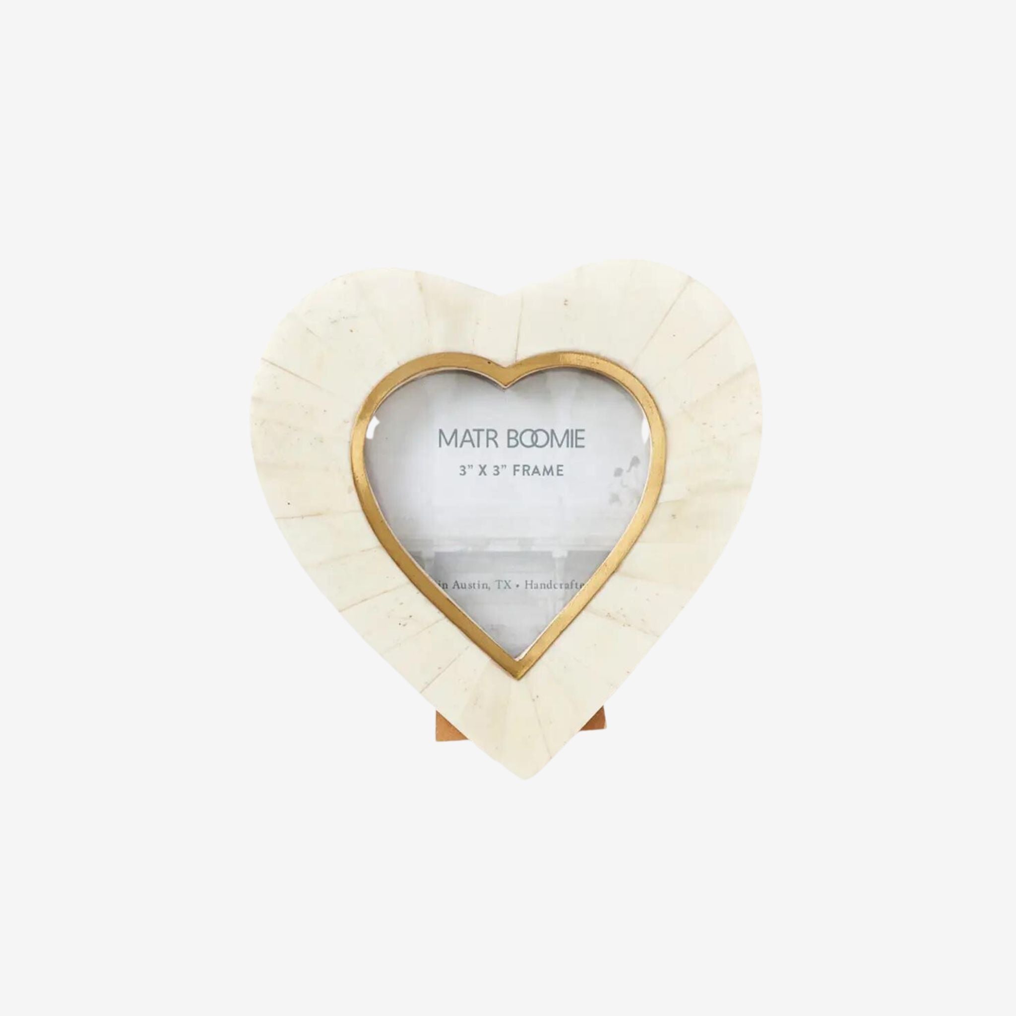 HEART - BONE PICTURE FRAME WITH BRASS ACCENT