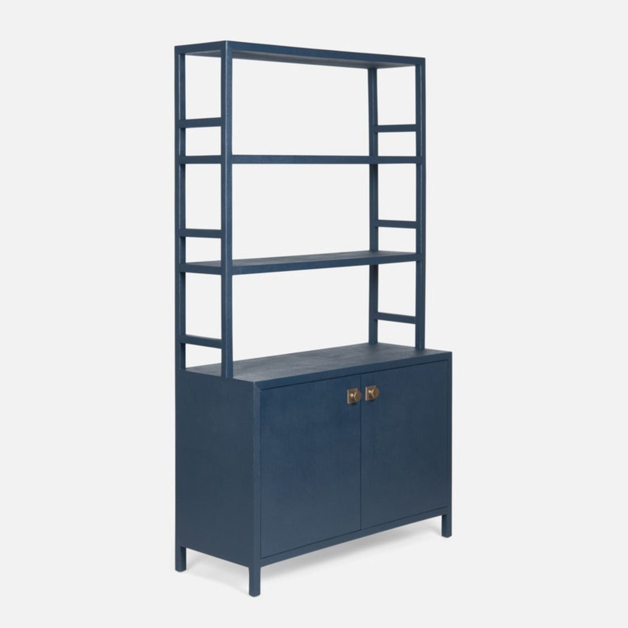 JAKE BOOKCASE WITH HUTCH - NAVY