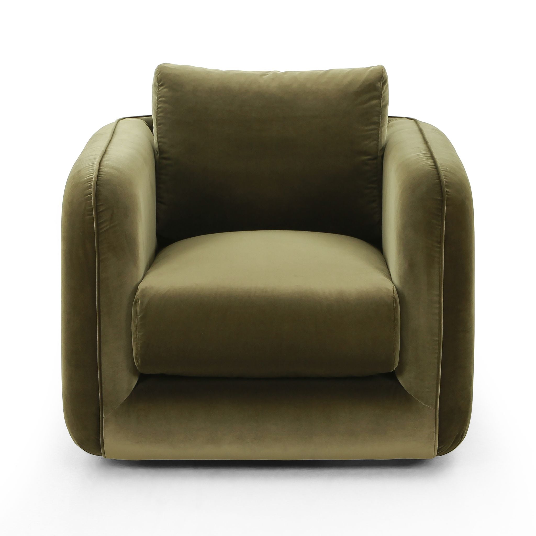 Simply Elevated - Experience the perfect blend of modern design and luxurious comfort with our stunningly crafted Malakai Swivel Chair. This exceptional piece of furniture combines a sleek and linear structure with sink-in softness, creating the ultimate seating experience in any contemporary living space.