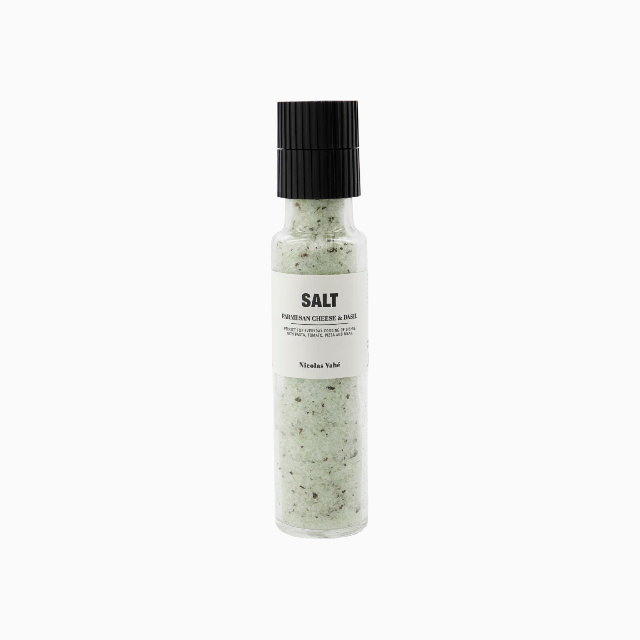 Simply Elevated - This popular salt with parmesan cheese and basil is an essential item in any kitchen. This salt is especially good with pasta dishes and pizza. The salt comes in a handy grinder with two settings - a fine and coarse setting. 