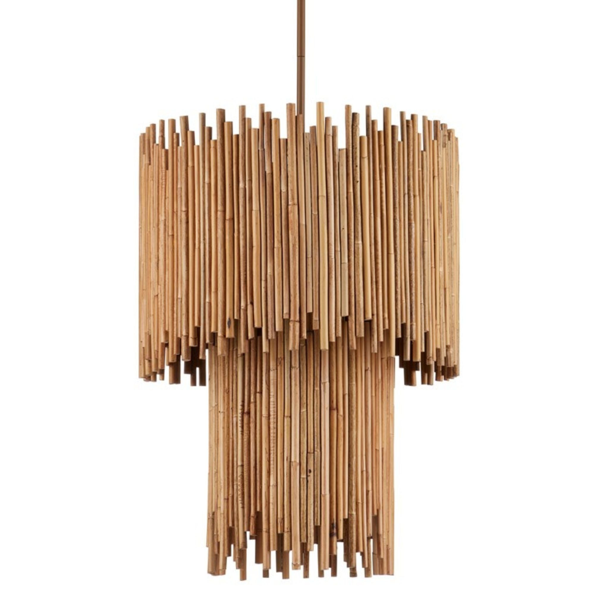 TEAHOUSE RATTAN TWO-TIER PENDANT