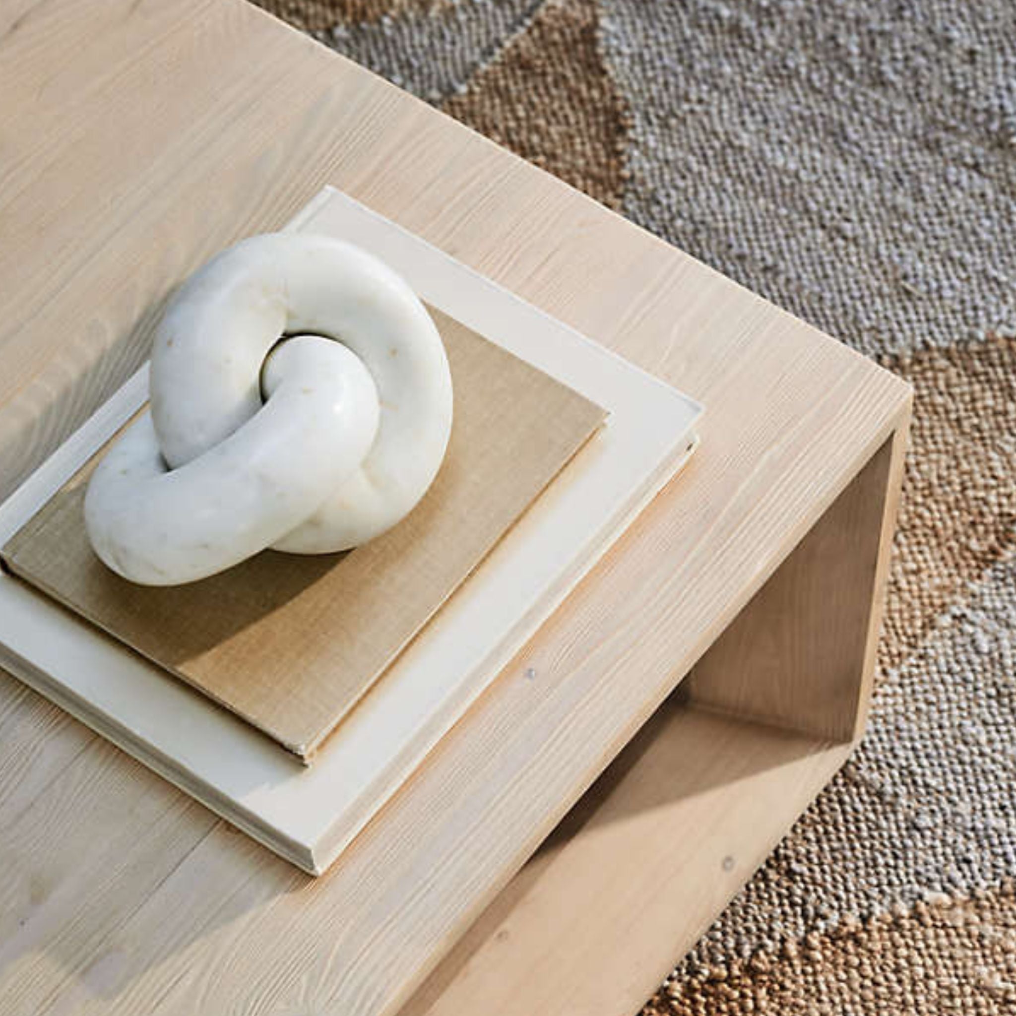 White Marble Knot 9" Sculpture - Simply Elevated Home Furnishings 
