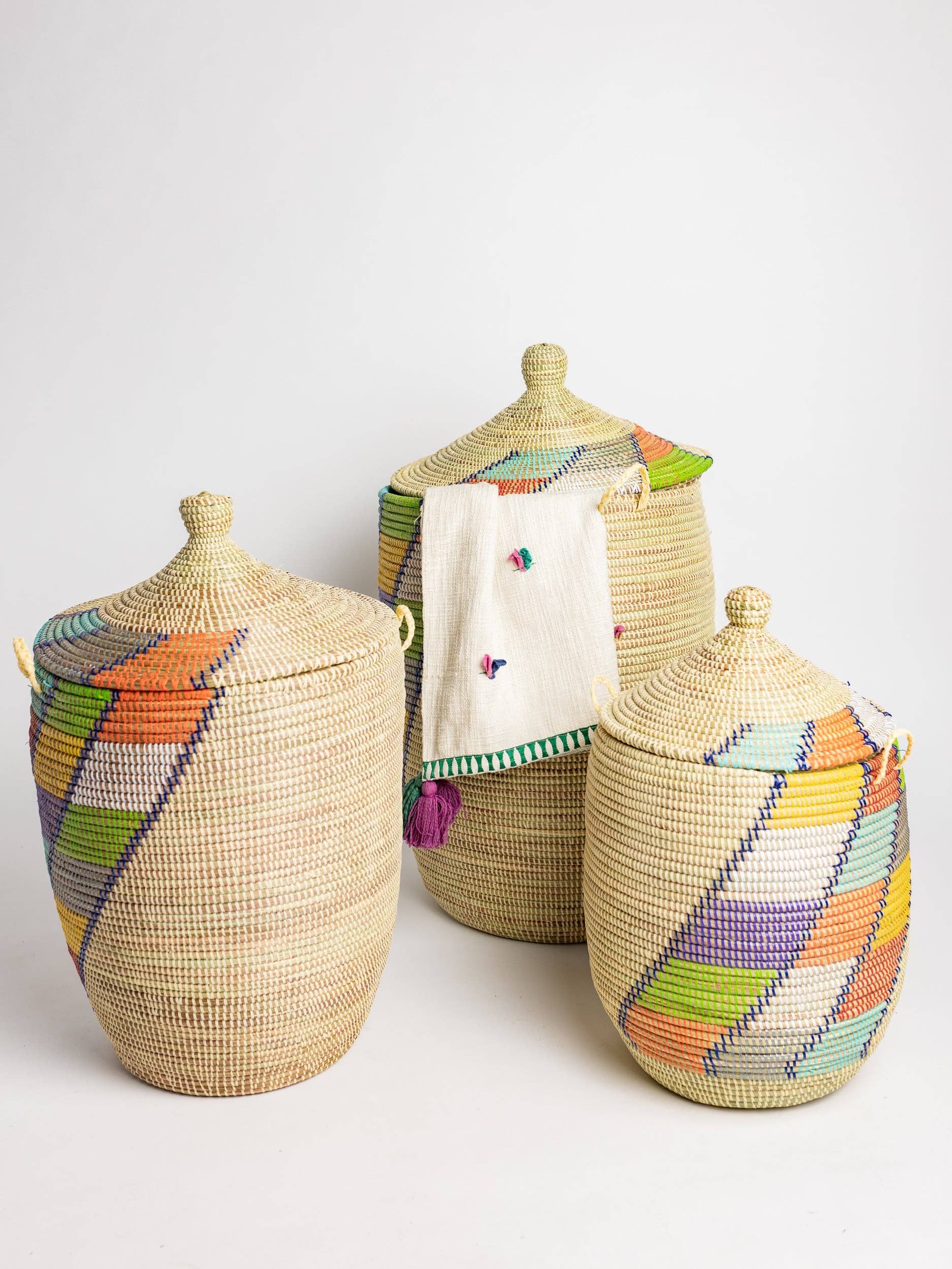 Multicolor Woven Basket Set - Simply Elevated Home Furnishings 